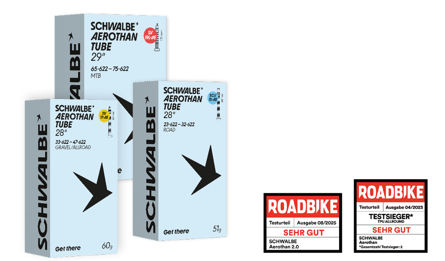 Aerothan-Röhre, Schwalbe, Rennrad-Schlauch, 65-622, 29er