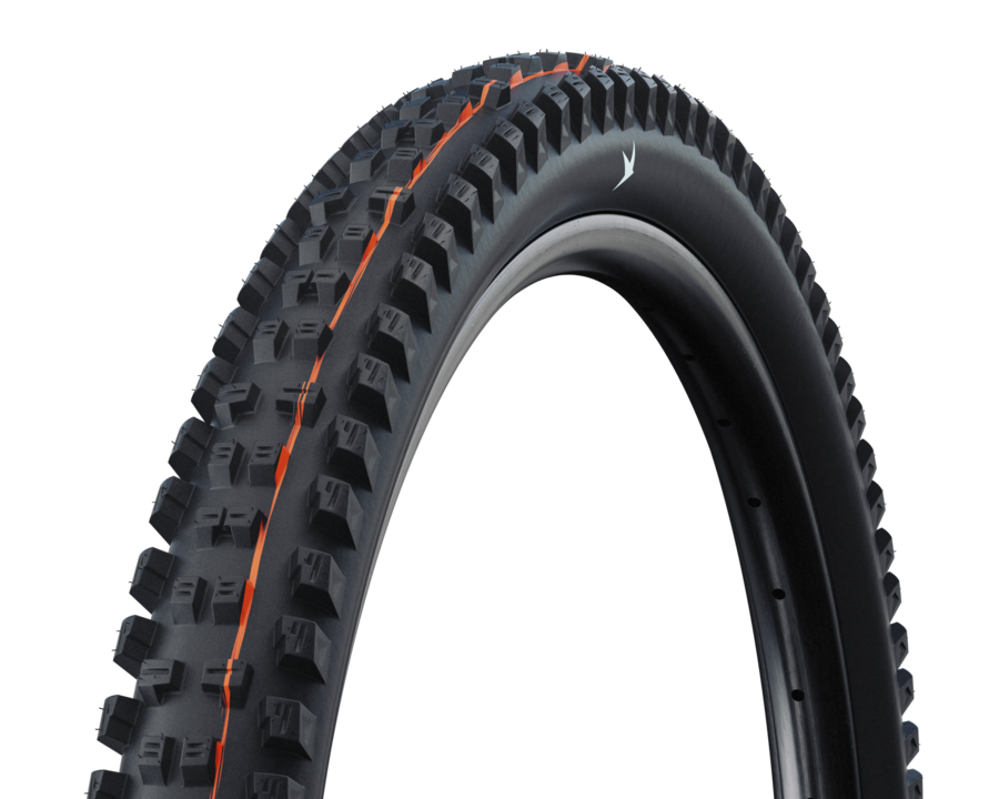 Mountainbike-Reifen, Knobby-Lauffläche, Tubeless-Reifen, Schwarzer-Reifen, Oranger Linie, Mountainbike-Reifen, Reifenprofil, Knobby-Reifen, Tubeless-Reifen, Offroad-Reifen, Mountainbike-Reifen, Noppen-Profil, Tubeless?, Schwarzer Reifen, Oranger Streifen