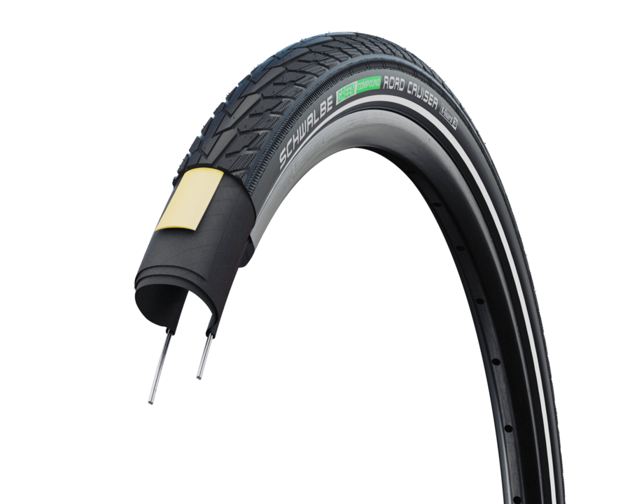 Reifen, Schwalbe, Straßenreifen, Green Compound, Fahrradreifen, Reifen, Fahrradreifen, Tubeless, Montagearm, Schwalbe, Fahrradreifen, Schlauchlos, Reifenbezug, Pannenschutz, Seitenschutz, Reifen, Fahrradreifen, Schwalbe, Rennradreifen, Straßenreifen