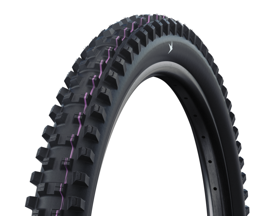 Reifen, Leichtmetallfelge, Autorad, Maschine, Rad, Reifen, Leichtmetallfelge, Autorad, Maschine, Rad, Reifen, großes Profil, Mountainbike-Reifen, Seitenwand, schwarzer Reifen, MTB-Reifen, Offroad-Reifen, Knobby-Geblaet, Reifenwand, lila Akzent