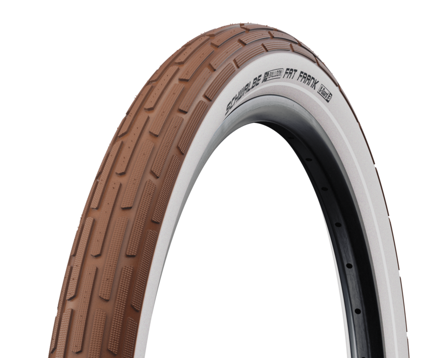 Fahrradreifen, Paar Reifen, Bahnreifen, Tretrollerreifen, Schwalbe Fat Frank, Reifen, Trommelreifen, braune Seitenwand, Vintage-Reifen, Schwalbe Fat Frank