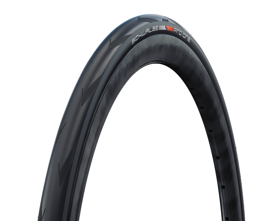 Schlauchloser Reifen, Straßenreifen, Fahrradreifen, Reifenprofil glatt, Schwalbe Pro One, Reifen, Tadekk, Straßenreifen, Schwarz, Schwalbe Pro One, glatt, schwarz, Reifenwand, Schlauchreifen, Fahrradreifen, Gummireifen, Rennradreifen, Breite?