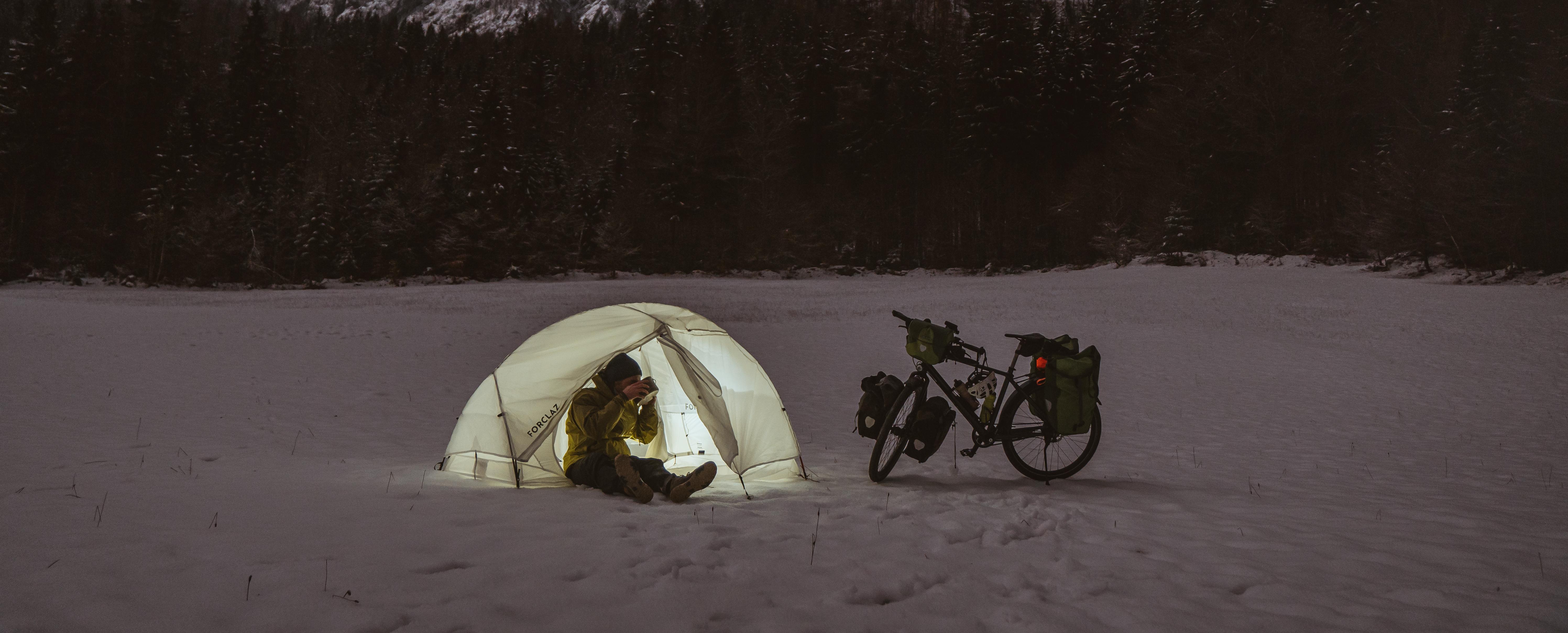 Zelt,  Camping,  Schnee,  Fahrrad,  Innenraum Zelt